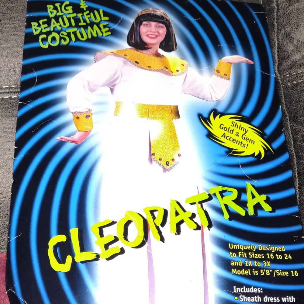 White and Gold Cleopatra Costume In Package OS